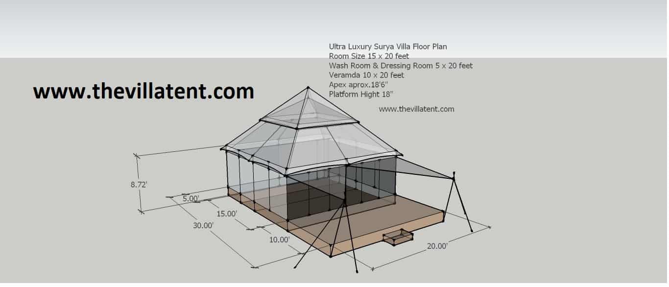 Ultra-Luxury Surya Villa Resort Tents Manufacturer| Tent Exporter